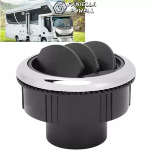Ổ cắm điều hòa FANIELLAPOWELL, Ổ cắm khí AC hình tròn màu đen, Lỗ thông hơi AC 87mm ABS Sử dụng du thuyền