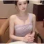 Áo Vest đeo vai không tay xếp li màu tím phong cách Hàn Quốc dành cho nữ mùa hè tinh khiết phong cách mong muốn Áo ngắn cao cấp