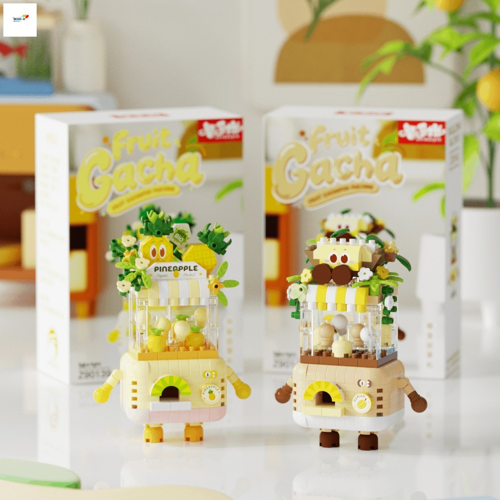 Khối xây dựng xếp hình dưa hấu Gashapon - Đồ chơi hạt vi mô hoạt hình DIY cho trẻ em