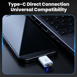 Elough Type-C 2.0 Mini TF Đầu Đọc Thẻ Lưu Trữ Bên Ngoài Thẻ Nhớ Adapter Cho Điện Thoại Di Động USB C2.0 TF Cardreader