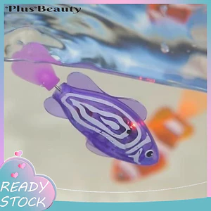 < Pluscloth > Đồ chơi cá bơi điện phát sáng kích hoạt bằng nước cho trẻ em – Bồn tắm robot chống nước Bể bơi vui nhộn Quà tặng mùa hè cho trẻ mới biết đi và trẻ em Đồ chơi nước trẻ em