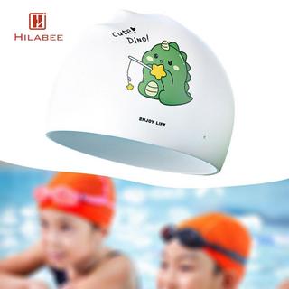 HILABEE Silicone Linh Hoạt Mũ Bơi Trẻ Em Hoạt Hình Chống Thấm Nước Mũ Bơi Bảo Vệ Tai Mũ Tắm Cho Bể Bơi Và Lặn
