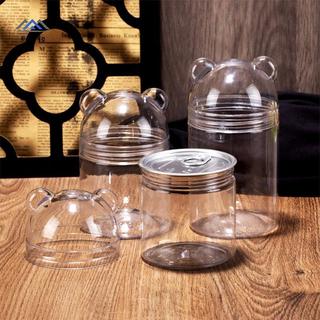 ELBBKG Guazi Nut Hộp Bảo Quản Hoạt Hình Gấu Bảo Quản Chai Kẹo Thực Phẩm Có Thể Sna Acrylic Dễ Thương Kín Lon Bánh Quy Có Thể Món Tráng Miệng Bảo Quản Mới