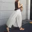 Vải Lanh Cotton Giả Hai Mảnh Culottes Vải Lanh Rời Đến Mắt Cá Chân Phiên Bản Chiều Dài Mùa Xuân Mùa Hè Văn Học Du Lịch Giải Trí Wide-Le