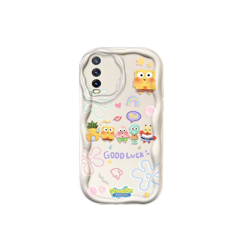 Thích hợp cho VIVO Y20 / Y20i Y20S / Y20A Y20s G / Y20G Y12S / Y12A Y11S V2029 Vỏ kem 3D TPU mềm SpongeBob SquarePants Vỏ điện thoại chống sốc