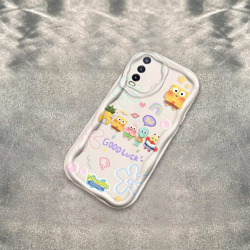 Thích hợp cho VIVO Y20 / Y20i Y20S / Y20A Y20s G / Y20G Y12S / Y12A Y11S V2029 Vỏ kem 3D TPU mềm SpongeBob SquarePants Vỏ điện thoại chống sốc