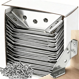 Đầu nối góc nội thất bằng thép không gỉ đa năng - Giá đỡ cố định hình tam giác có vít