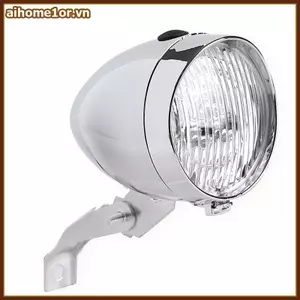 AIHOM Cổ Điển Retro Đèn Pha Xe Đạp Vỏ ABS 3 Đèn LED Xe Đạp Đi Đêm Cảnh Báo An Toàn Đèn Trước Không Pin,