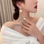 S925 Bạc Kim Cương Ngọc Trai Hình Học Vuông Bông Tai Pháp Đơn Giản Bông Tai Thời Trang Cao Cấp Phong Cách Mới Bông Tai Nữ 2026-6-1