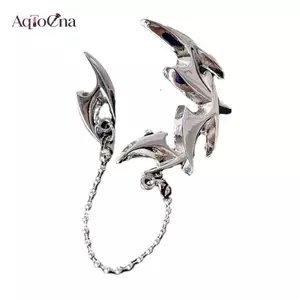 AqToCna Vintage Punk Phi Tiêu Hình Dây Xích sel Kẹp Bông Tai Nữ Xương Tai Kẹp Halloween Nhảy Múa Sáng Tạo Thời Trang Tai Trang Sức AqToCna