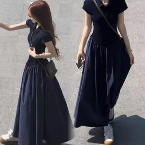 Đầm dài dáng rộng hẹp phong cách mát mẻ Drape Slimer Look Fit Summer Holiday Beach Váy dài thường ngày