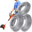 Dây cắt cỏ PWSEND, Dây cắt cọ dây Nylon và thép 5m / 10m / 15m * 2.4mm / 2.7mm / 3mm, Cuộn cuộn linh hoạt chống mài mòn Dây cắt cỏ hình tròn