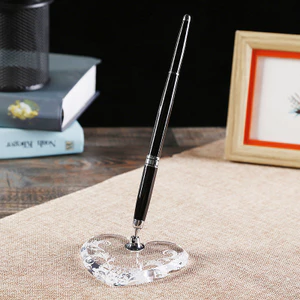 Phong Cách Mới Kim Loại Bi Bút Đựng Bút Dây Đeo Tình Yêu Acrylic Pha Lê Bút Giữ Văn Phòng Bút EHRL