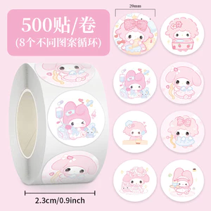 Sanrio Bino Miếng Dán Cuộn Miếng Dán Trẻ Em Phần Thưởng Nữ Sổ Tay Miếng Dán Chất Liệu Niêm Phong Miếng Dán Cắt Phim Băng 6.7