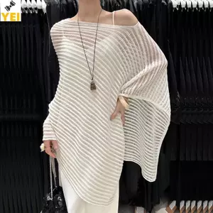 < YEI > Áo thun dệt kim rỗng mới mùa hè Áo chống nắng cho nữ mới