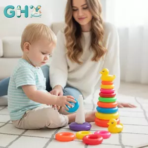 GHX 1 Bộ Động Vật Cầu Vồng Staed Nhẫn Tháp Staing Đồ Chơi Trẻ Em Montessori Đồ Chơi Trẻ Sơ Sinh Phát Triển Giáo Dục Sớm Đồ Chơi VN