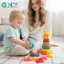GHX 1 Bộ Động Vật Cầu Vồng Staed Nhẫn Tháp Staing Đồ Chơi Trẻ Em Montessori Đồ Chơi Trẻ Sơ Sinh Phát Triển Giáo Dục Sớm Đồ Chơi VN