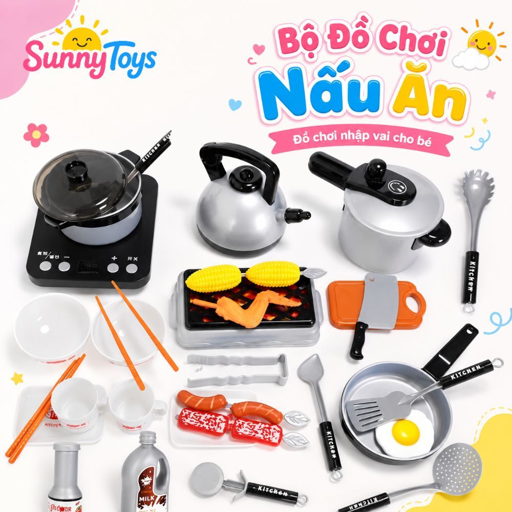Bộ Nhà Bếp Playhouse SunnyToys - Đồ Chơi Nấu Ăn Mô Phỏng Cho Bé Chơi Nhập Vai