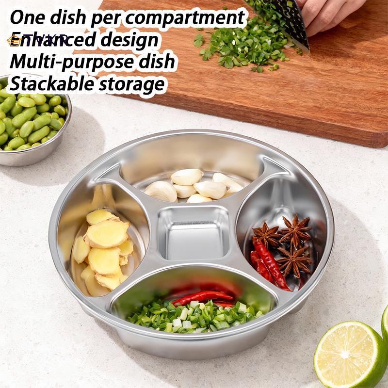 TVKR Khay chia bằng thép không gỉ Nấu ăn nhà bếp Đĩa chuẩn bị thực phẩm Tấm gia vị OIK