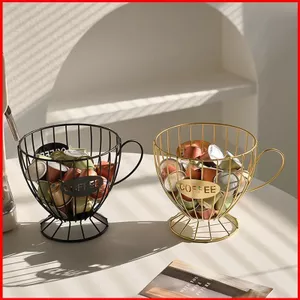 ST2 Cà Phê Viên Đựng Cốc Hình Dây Kim Loại Giỏ Chứa Đồ Cho Pods Nhà Bếp Hiện Đại Sắp Xếp TS2
