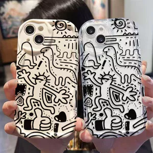 Ốp Lưng Samsung Galaxy A07 A06 A05 A04 A17 A16 A15 A14 A13 A25 A23 A22 A35 A33 A32 A31 A56 A55 A52 A51 A50 Kem Vồng Cong Edge Motif Vẽ Đơn Giản‌ NYK357