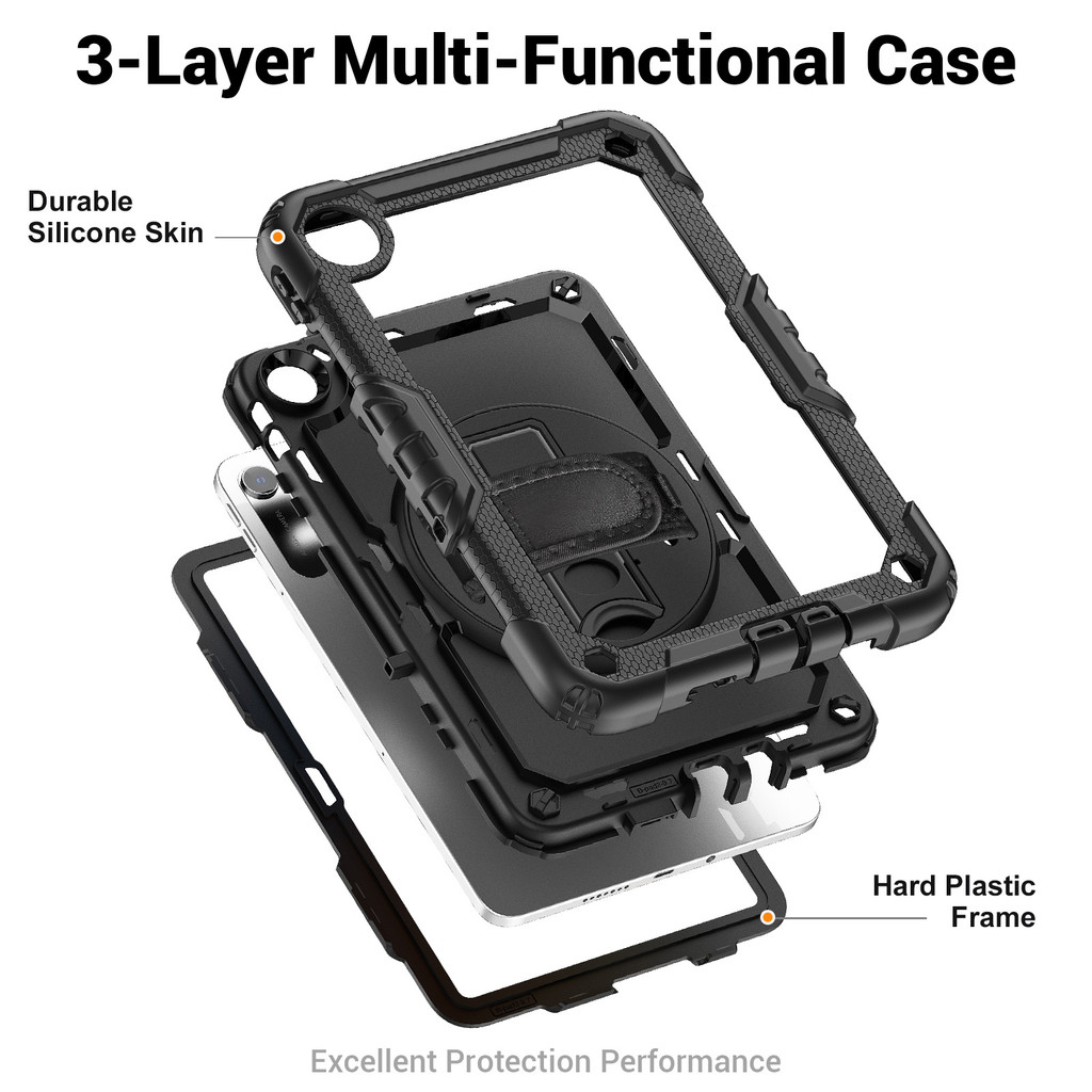 Ốp Lưng Cho Xiaomi Poco Pad C1 9.7 Inch 2026 Cho Redmi Pad 2 9.7 Inch 4G Wifi 9.7 "2026 Full-Body Drop Protection Tablet Vỏ Đứng Chống Sốc Chân Đế Bao