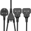 NAMA 13A Hợp Nhất 3Prong Cắm Bộ Chia Dây Nguồn Đôi Nữ Ổ Cắm Y Adapter 11 81In Cho Bàn Làm Việc Nhà Bếp