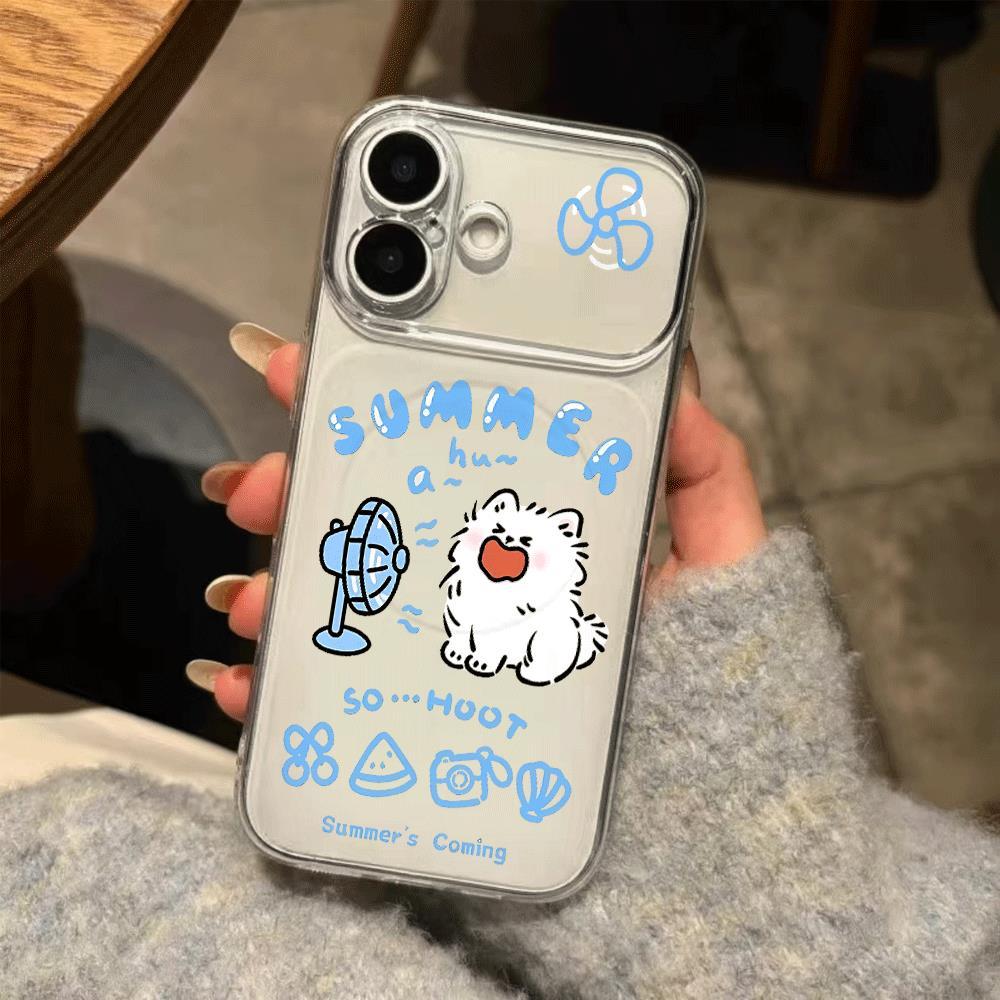 Mùa hè Fan Dog cho iPhone 17promax trường hợp điện thoại 161514plus 1312pro