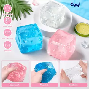 CQCJ Mô Phỏng Phô Mai Pinch Đồ Chơi, Phô Mai Mô Phỏng Phục Hồi Chậm Bóp Đồ Chơi, Giảm Căng Thẳng Hình Khối Lập Phương Đồ Chơi Giải Nén Trong Suốt Trẻ Em