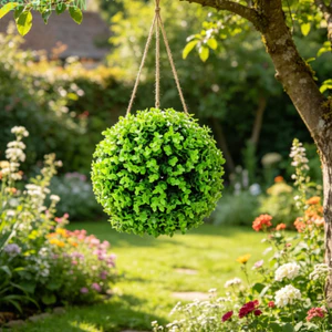 {WELV}Artificial Grass Ball 20cm for For garden Archway Hanging and Store Window Setup