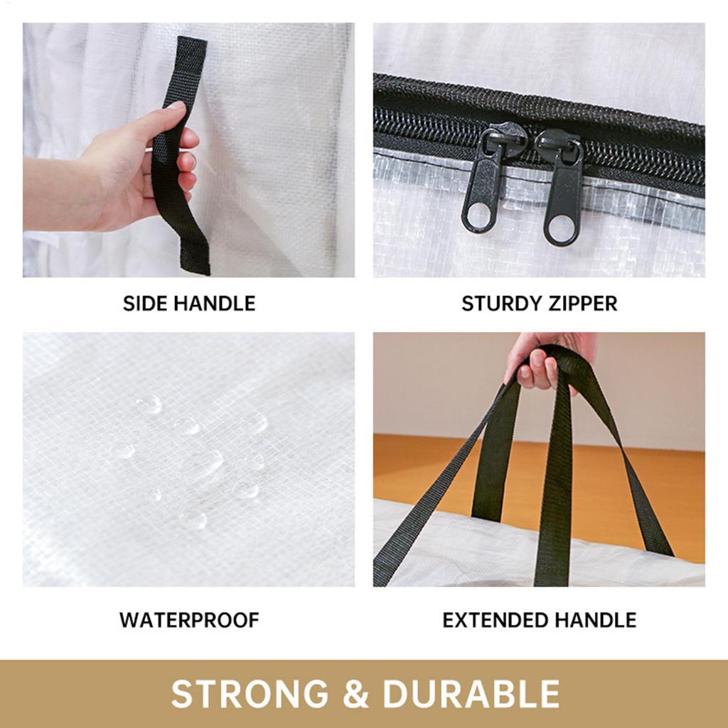 Túi Di Chuyển Dung Tích Lớn Trong Suốt Túi Tote Lớn Cho Tủ Quần Áo Ký Túc Xá Cao Đẳng Căn Hộ Giày Comforter shopidaevn