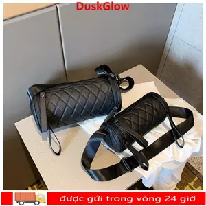 Túi xi lanh DUSKGLOW, Túi xô Nylon màu trơn, Túi đeo chéo tròn dung tích cao đơn giản dành cho nữ