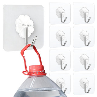 Móc tự dính trong suốt chắc chắn - Móc treo chìa khóa đa chức năng cho tường cửa phòng tắm nhà bếp
