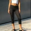 Quần Capris nữ thường ngày in chấm thắt lưng co giãn Quần crop Slim Fit