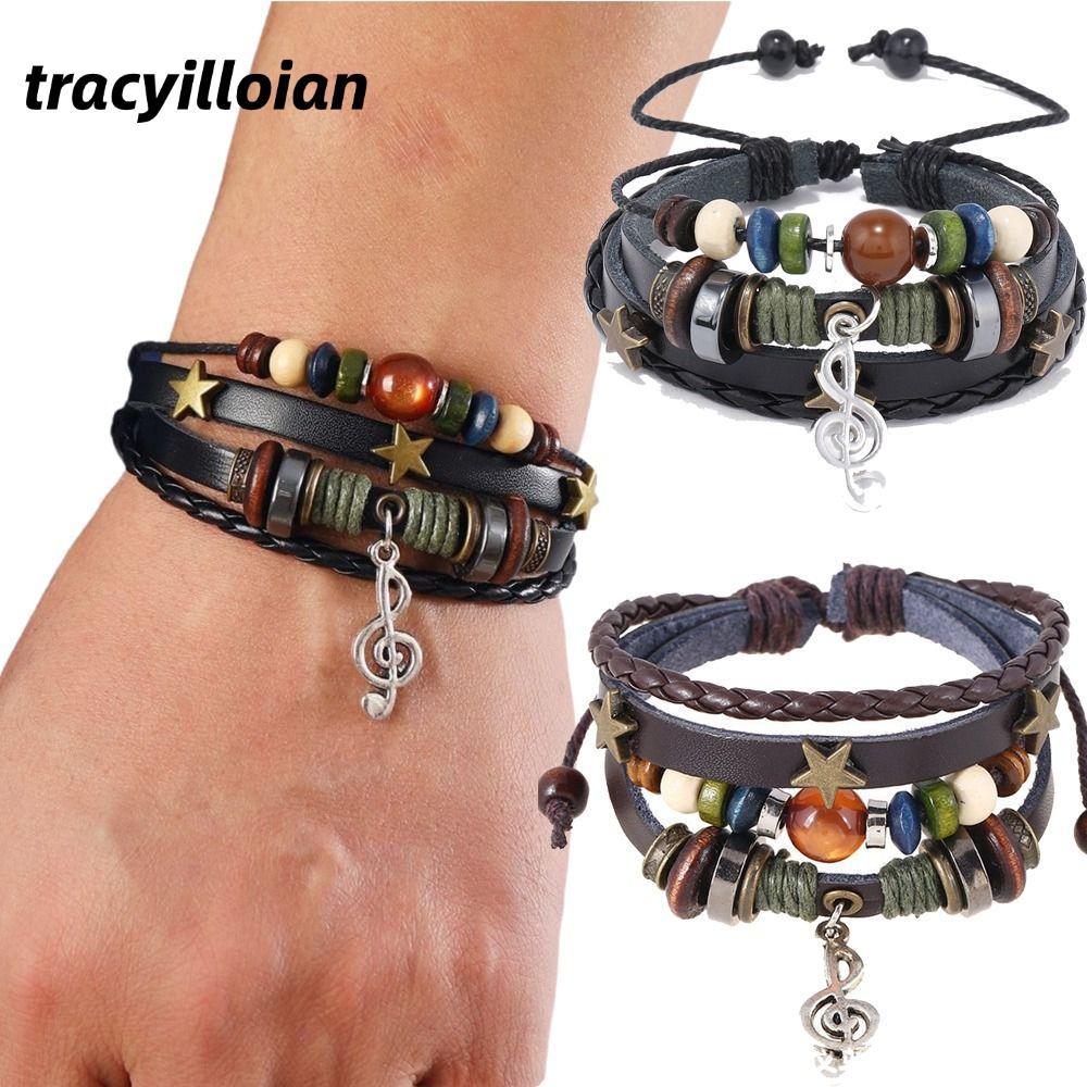 Phụ kiện cốt lõi cổ tích TRACEILLOIAN, Vòng tay đính cườm ghi chú âm nhạc thủ công, Thời trang có thể điều chỉnh phong cách Boho Thiết kế thẩm mỹ Vòng tay cổ tích Grunge Phụ kiện phụ nữ