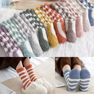 JVSUB 5 Đôi Tất Nhung San Hô Lông Tơ Mềm Mại Sang Trọng Dày