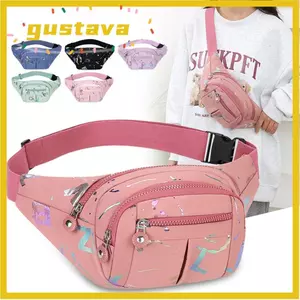 Túi đeo vai ngực GUSTAVA, Túi đeo thắt lưng chống nước đa chức năng, Chữ dập nóng Nhẹ Fanny Pack Ba lô đeo vai thể thao