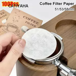 CATIYAHA 100 Giấy Lọc Nước, Giấy Lọc Cà Phê 51 / 53 / 58mm Dùng Một Lần, Phụ Kiện Portafilter Espresso Tròn Đa Năng Dụng Cụ Barista
