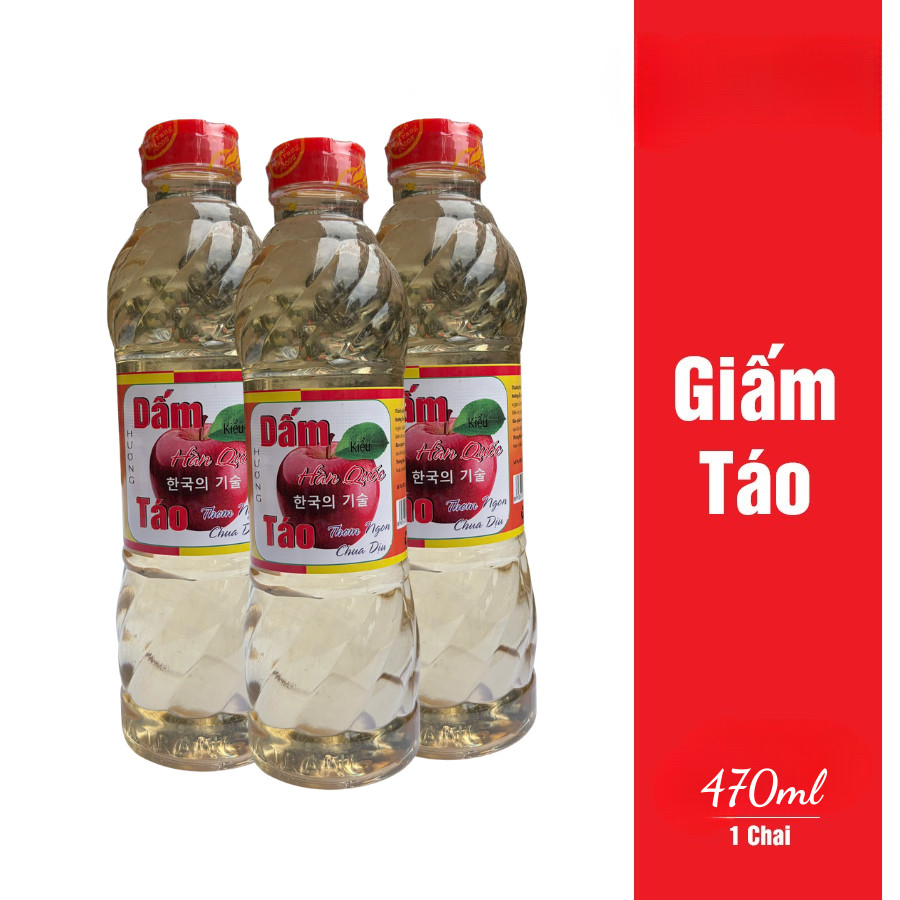 Giấm táo kiểu Hàn Quốc 470ml - trộn gỏi, trộn salad, nấu ăn, uống detox cơ thể, hỗ trợ tiêu hóa