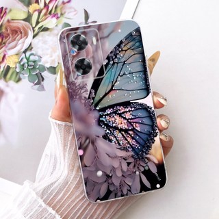 Dành Cho OPPO A57 4G 2022 A57e A57s A77 A77s CPH2387 Mới Thanh Lịch Họa Tiết Bướm Vỏ Điện Thoại Silicon Mềm TPU