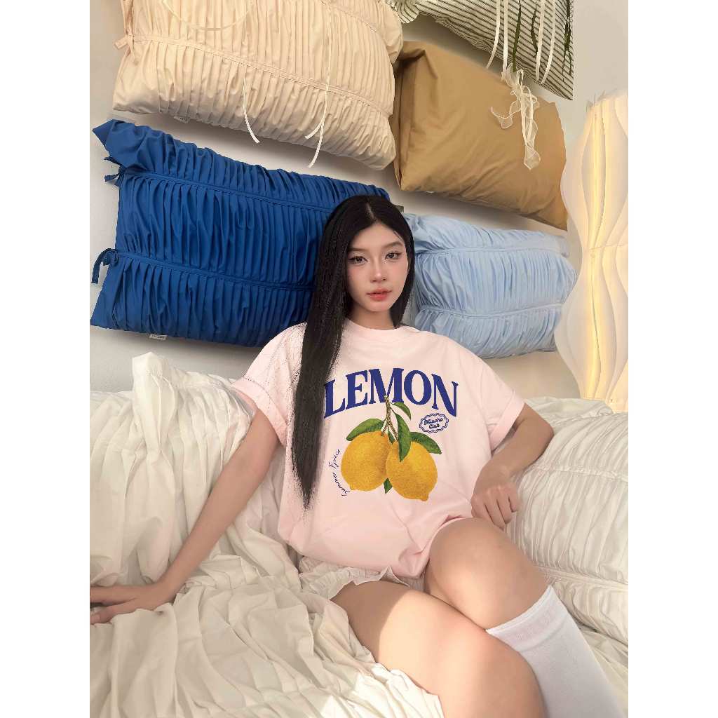 （Giao hàng 24h）Angela Áo Thun Boxy Chill Vibes Thoáng Mát Tay Ngắn Cổ Tròn Đứng Form In Mix 2104