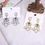 PNPIA- Retro Phóng Đại Đôi Mắt Lớn Bông Tai Dành Cho Nữ Vintage Giọt Nước Ngọc Trai Dép Sang Trọng Bông Tai Văn Phòng Tiệc Món Quà Trang Sức