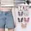Bướm Quần Jean Có Nút Thắt Lưng Eo, Kích Thước Cố Định Bằng Snap