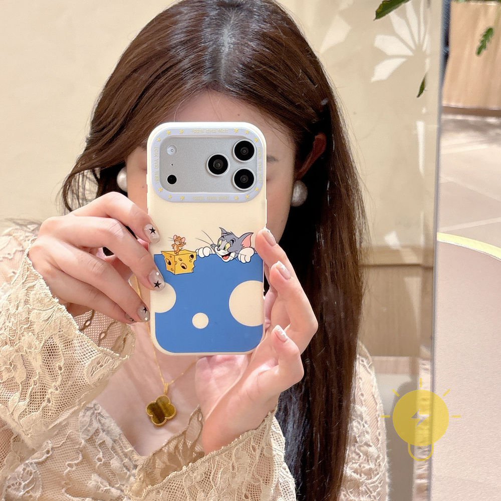 Phone Case For iPhone 17 Pro Max 16 15 Silicone Cat Cheese Soft Aesthetic Korean Cute