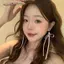 AqToCna Phong Cách Hàn Quốc Ngọt Ngào Tươi Ruy Băng Nơ Quyến Rũ Bông Tai Ngọc Trai Thời Trang Trái Tim Tòn Ten Tai Cho Bé Gái Ba Lê Tai Trang Sức AqToCna