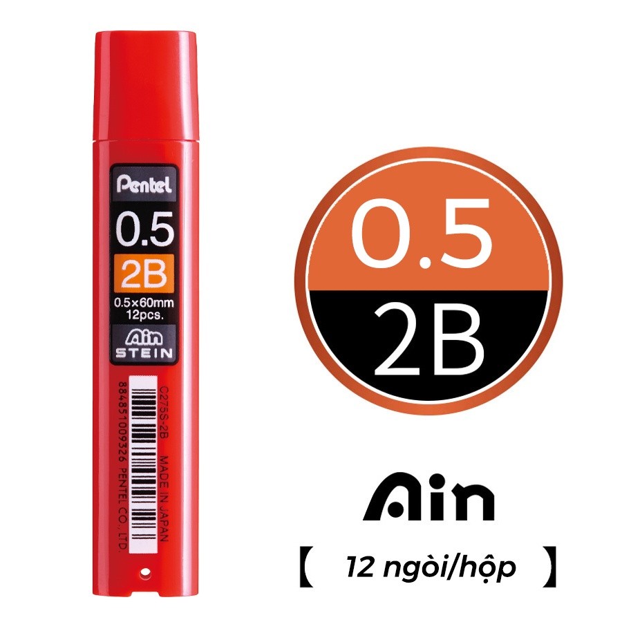 Bút chì kim Pentel bấm thân giữa PD105T/ PD107T ngòi 0.5/0.7mm viết êm mượt