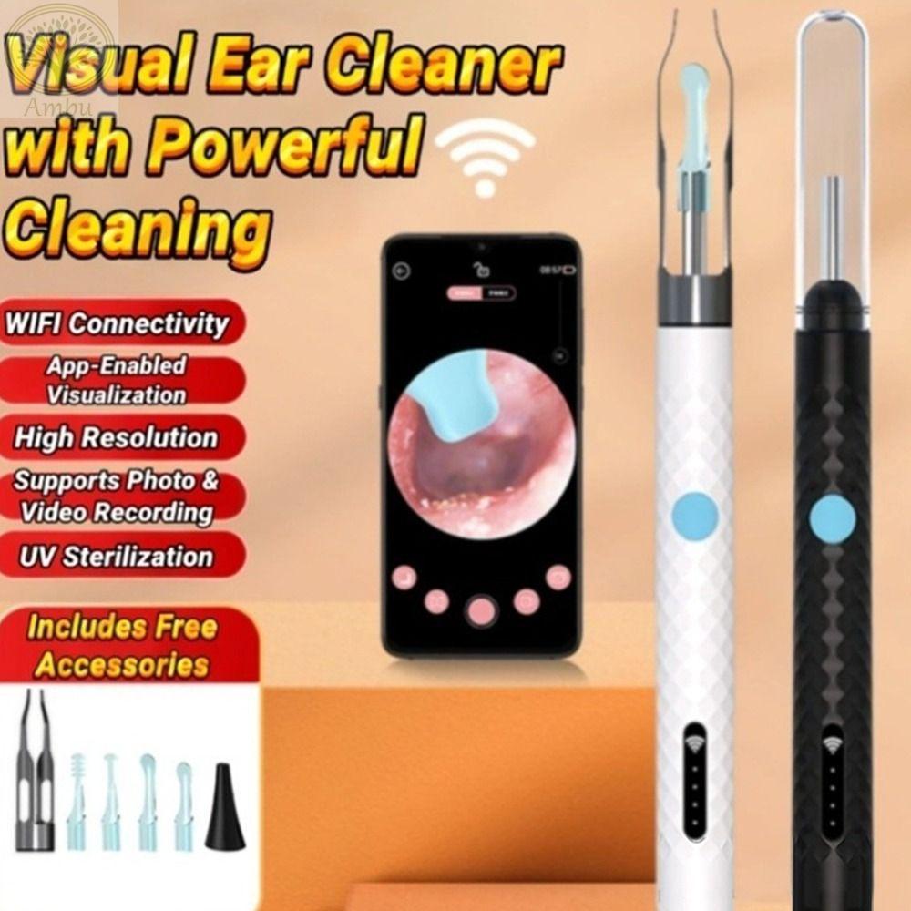 Máy làm sạch tai AMBU, Tai nghe trực quan sạc USB, Di động có đèn LED Camera Kết nối WIFI Công cụ làm sạch tai nội soi