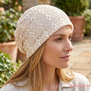 Mũ beanie lười biếng dành cho nữ Mùa hè Móc màu trơn rỗng Mũ đầu lâu thoáng khí nhẹ