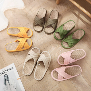 Phong Cách Nhật Bản Vải Lanh Dép Nữ Mùa Hè Vải Lanh Cotton Văn Phòng Hộ Gia Đình Trong Nhà Tắt Tiếng Nam Sàn Nhà Đế Dày Chống Trơn Trượt