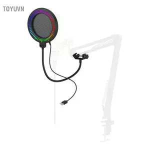 toyuvn Daconovo RGB Micrô Bộ lọc Pop Lưới kim loại Đèn vòng ghi âm phòng thu có thể uốn cong